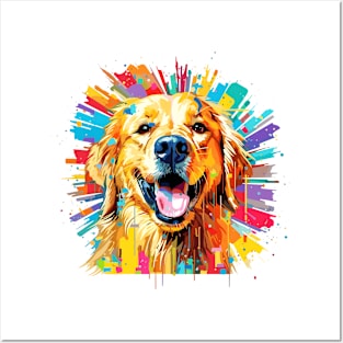 Golden Retriever Dog Pet World Animal Lover Furry Friend Abstract Posters and Art